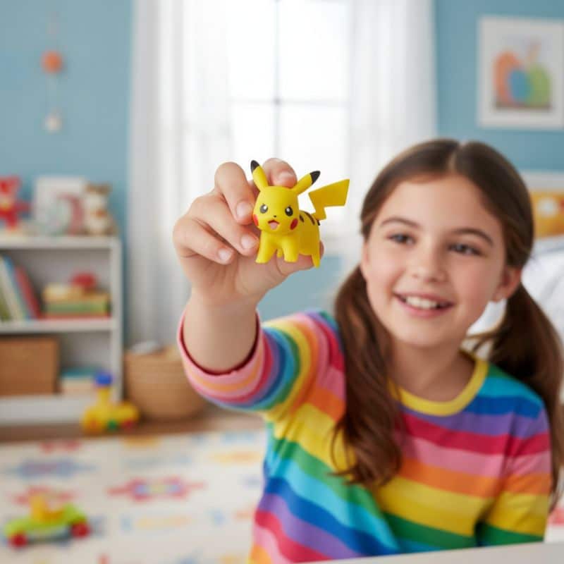 Figurine Pikachu Pokémon en Position d’Attaque 10 cm