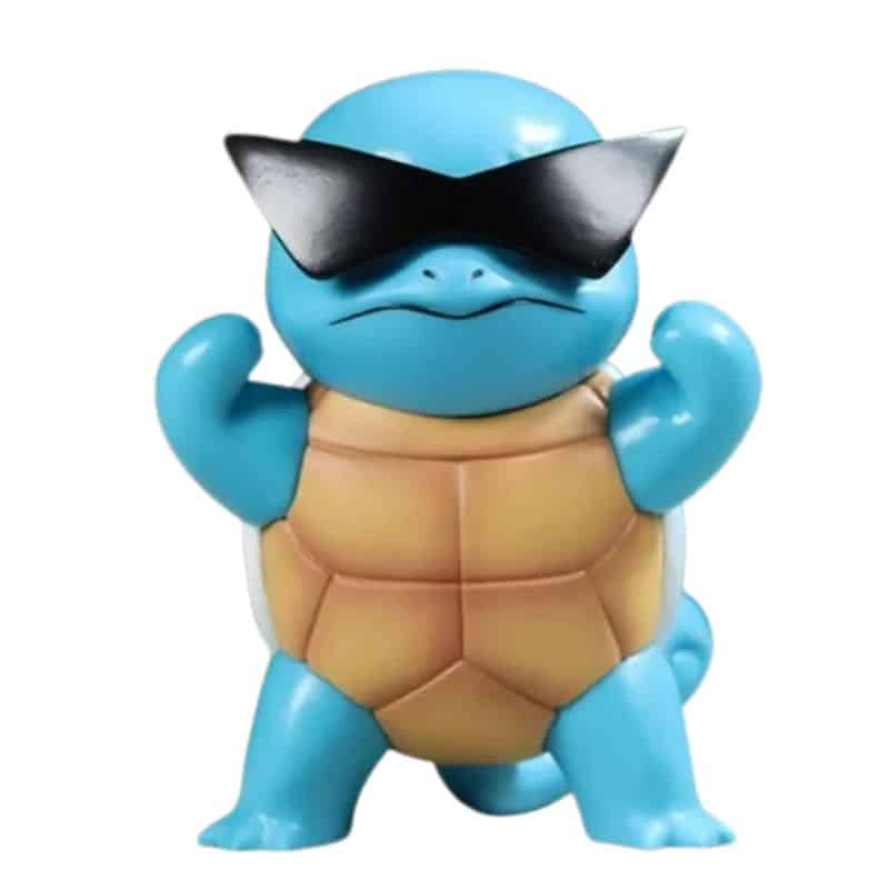 Figurine Carapuce Pose Impitoyable Avec Lunettes Noires 10 cm