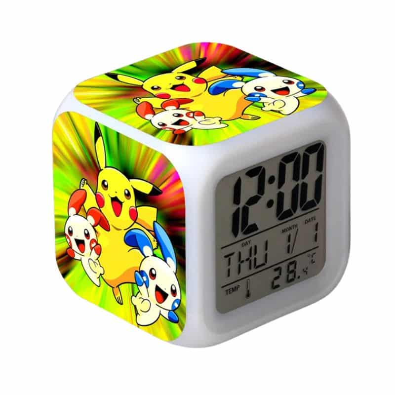 Réveil Pokémon Pikachu Cube LED avec Affichage Digital