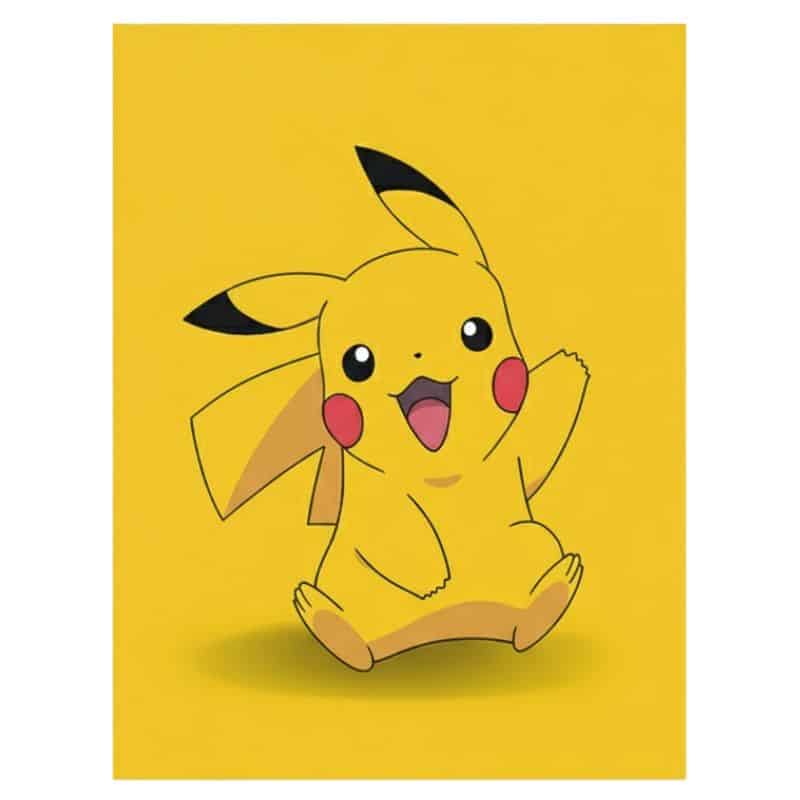 Poster Pikachu Pokémon Sourire Étincelle, Poster Pikachu Jaune