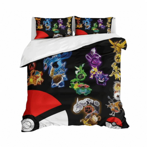 Housse de Couette Pokémon Éléments avec Taies, Housse de Couette Pokémon