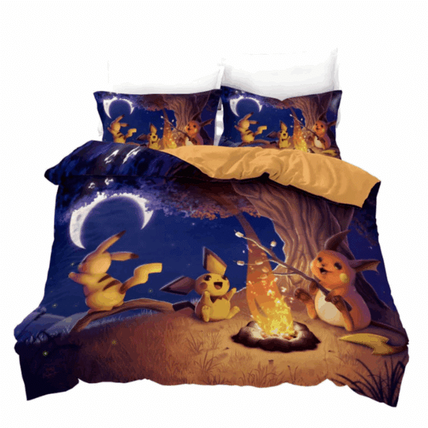 Housse De Couette Pokémon Pikachu Pichu Forêt Étoilée, Housse de Couette Pokémon