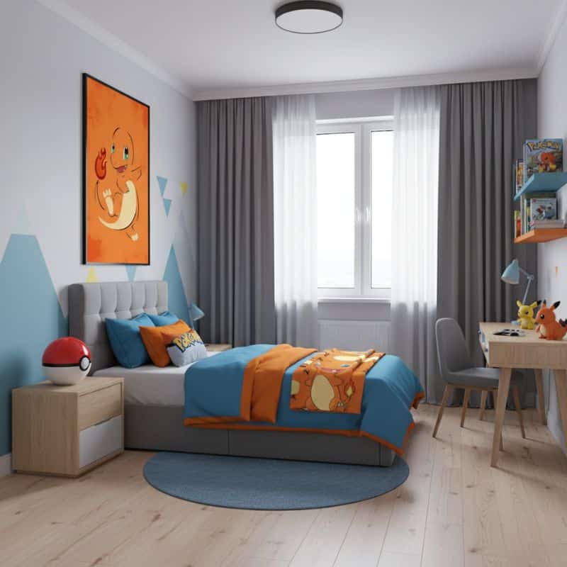 Poster Pokémon Salamèche Style Moderne et Coloré