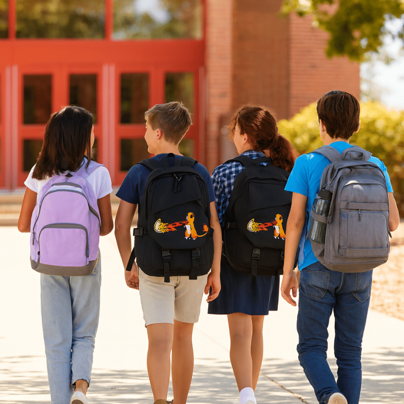 Sac À Dos Pokémon Salamèche Noir Flamme Design