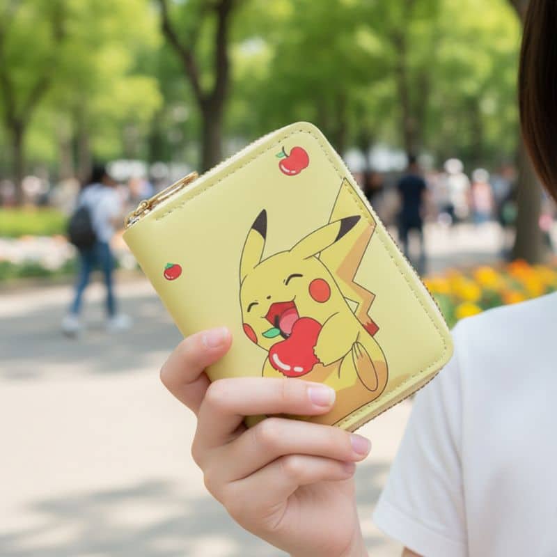 Porte Feuille Pikachu avec Fermeture Éclair
