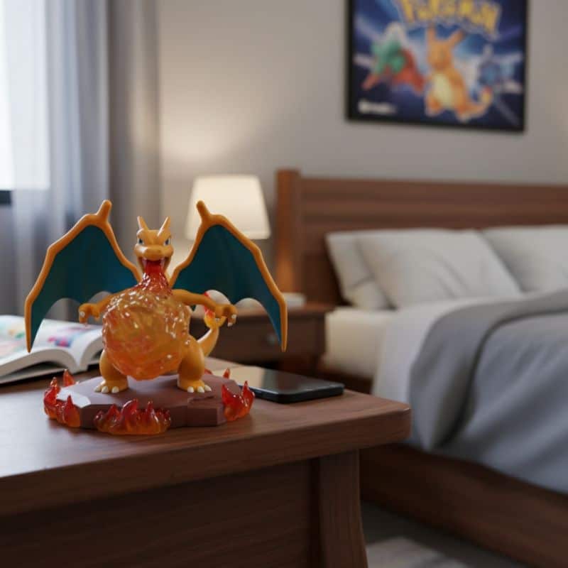 Figurine Dracaufeu En Attaque Avec Flamme Géante 9 cm