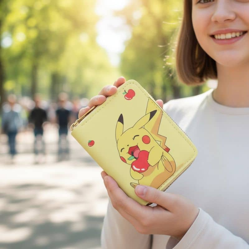 Porte Feuille Pikachu avec Fermeture Éclair